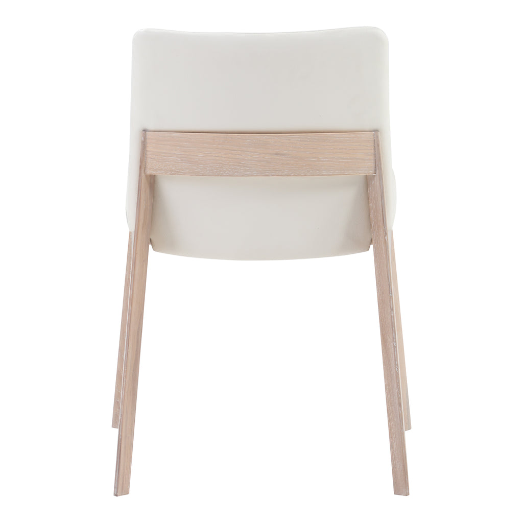 DECO OAK DINING CHAIR WHITE PVC-M2