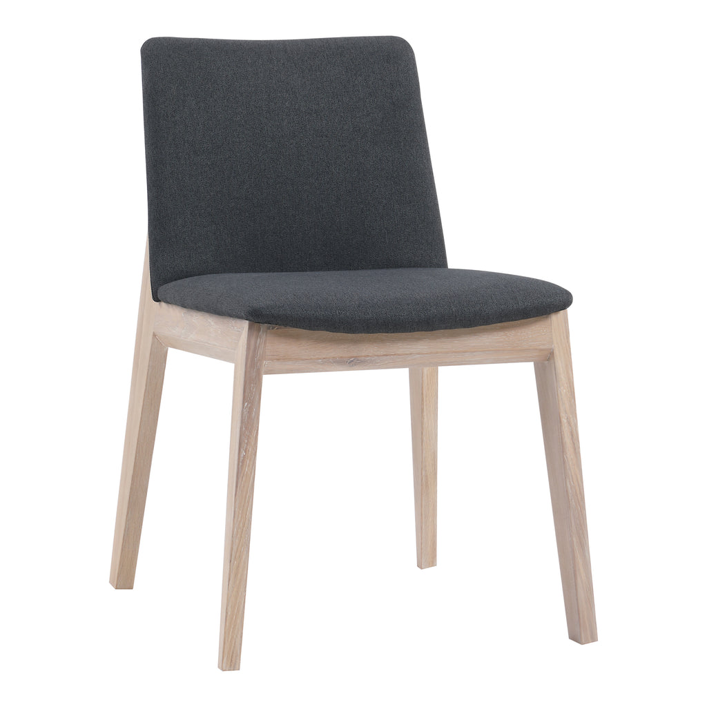 DECO OAK DINING CHAIR DARK GREY-M2