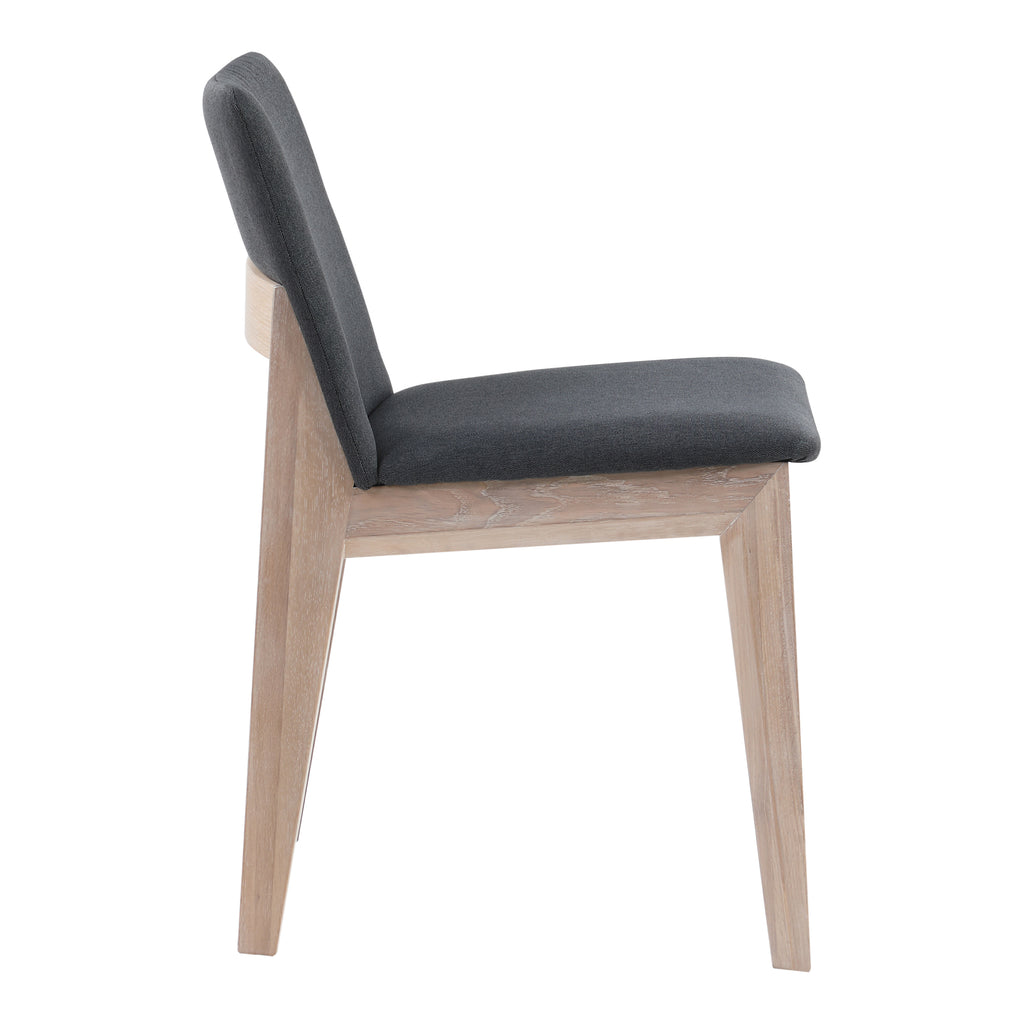 DECO OAK DINING CHAIR DARK GREY-M2