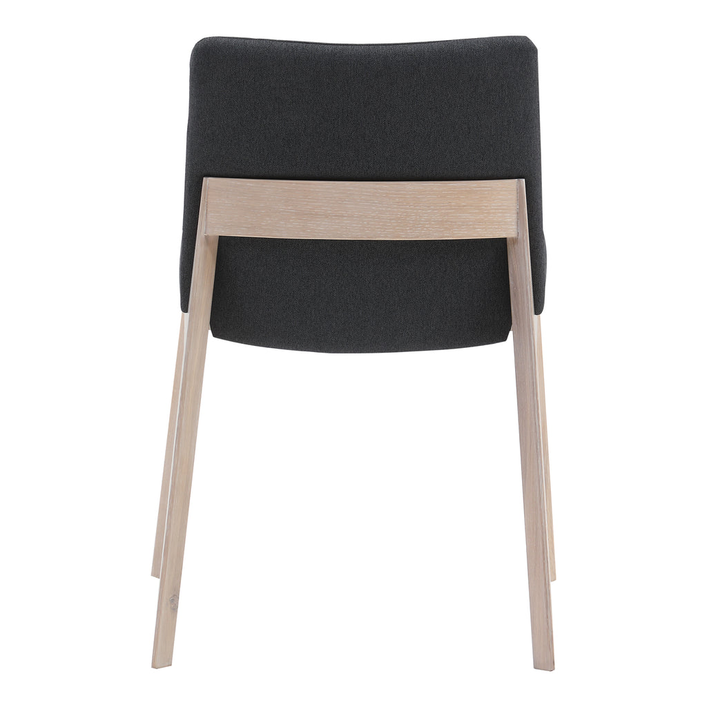 DECO OAK DINING CHAIR DARK GREY-M2