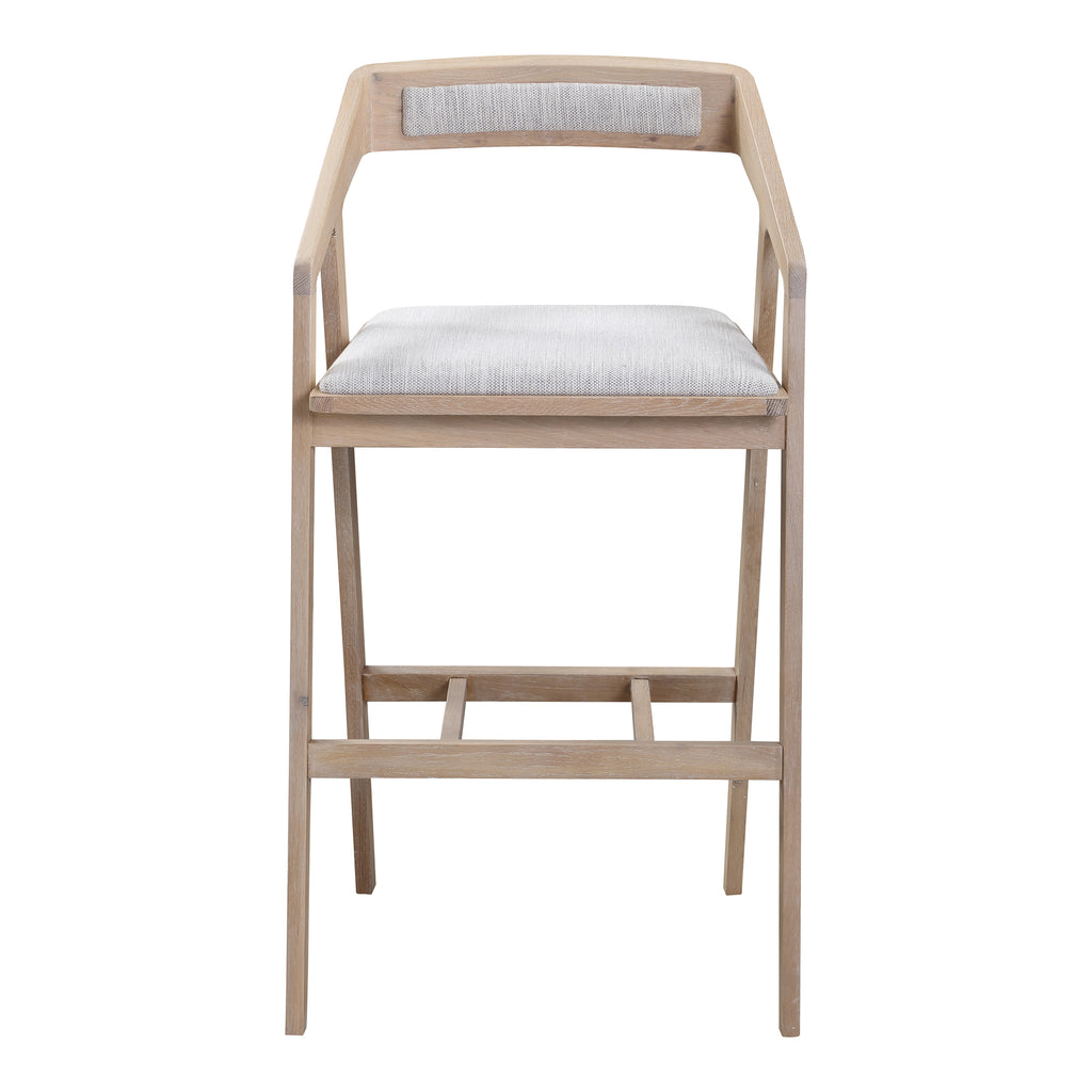 PADMA OAK BARSTOOL LIGHT GREY