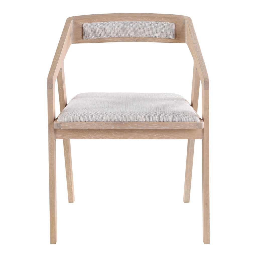 PADMA OAK ARM CHAIR LIGHT GREY