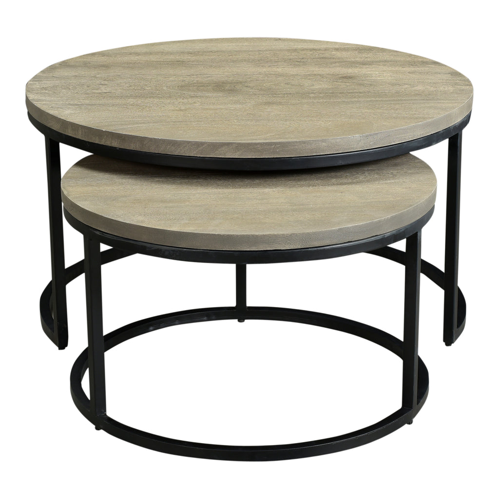 DREY ROUND NESTING COFFEE TABLES SET OF 2