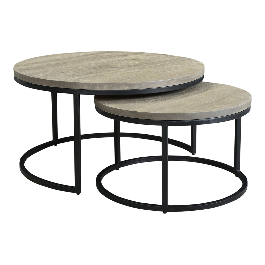 DREY ROUND NESTING COFFEE TABLES SET OF 2