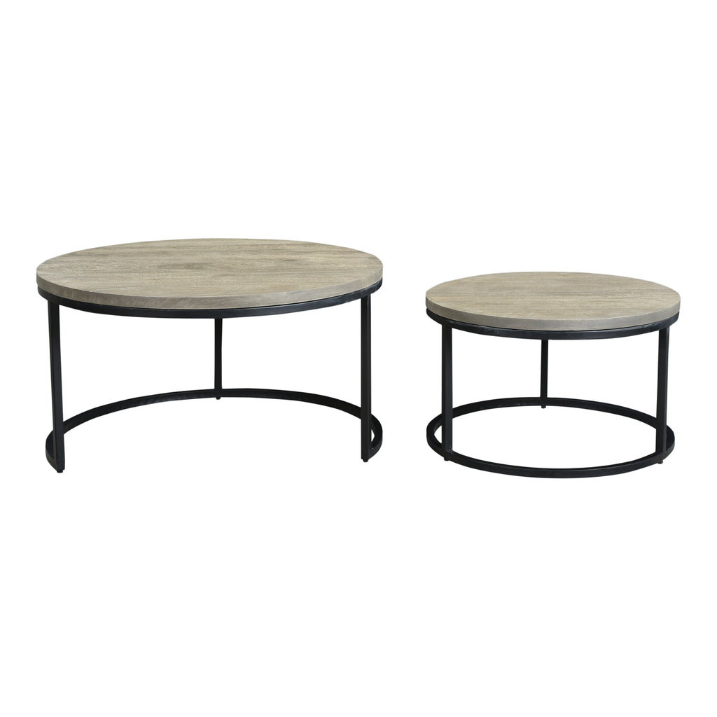 DREY ROUND NESTING COFFEE TABLES SET OF 2