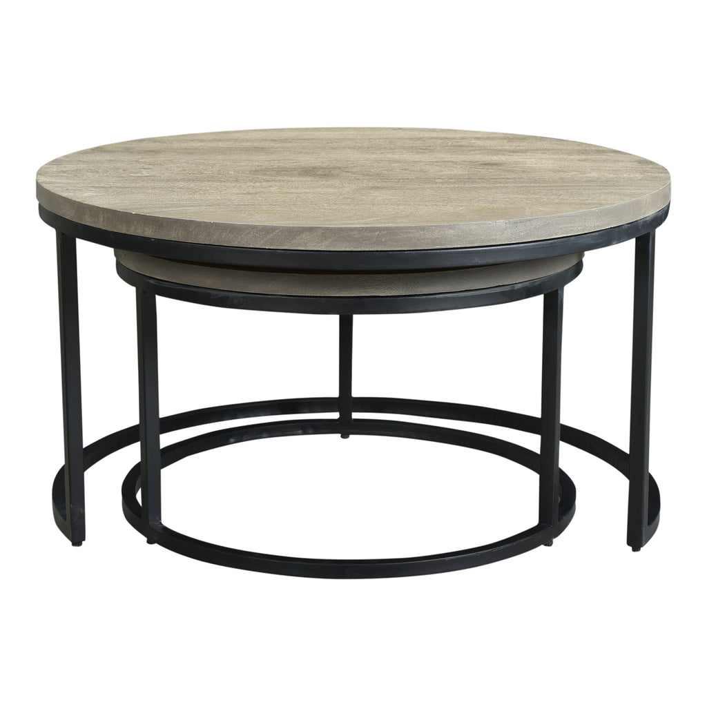 DREY ROUND NESTING COFFEE TABLES SET OF 2