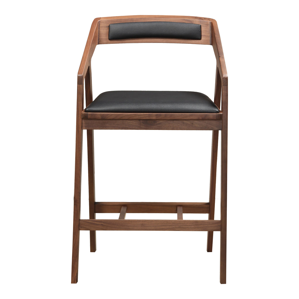 PADMA COUNTER STOOL BLACK VEGAN LEATHER