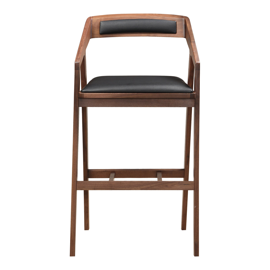 PADMA BARSTOOL BLACK VEGAN LEATHER