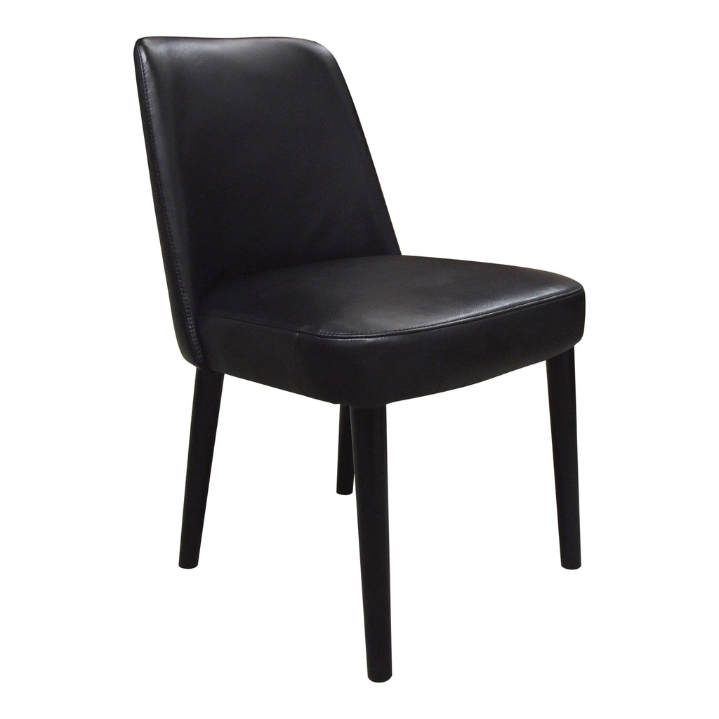 FITCH LEATHER DINING CHAIR BLACK-M2