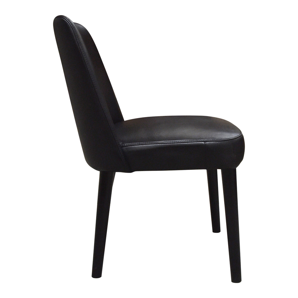 FITCH LEATHER DINING CHAIR BLACK-M2