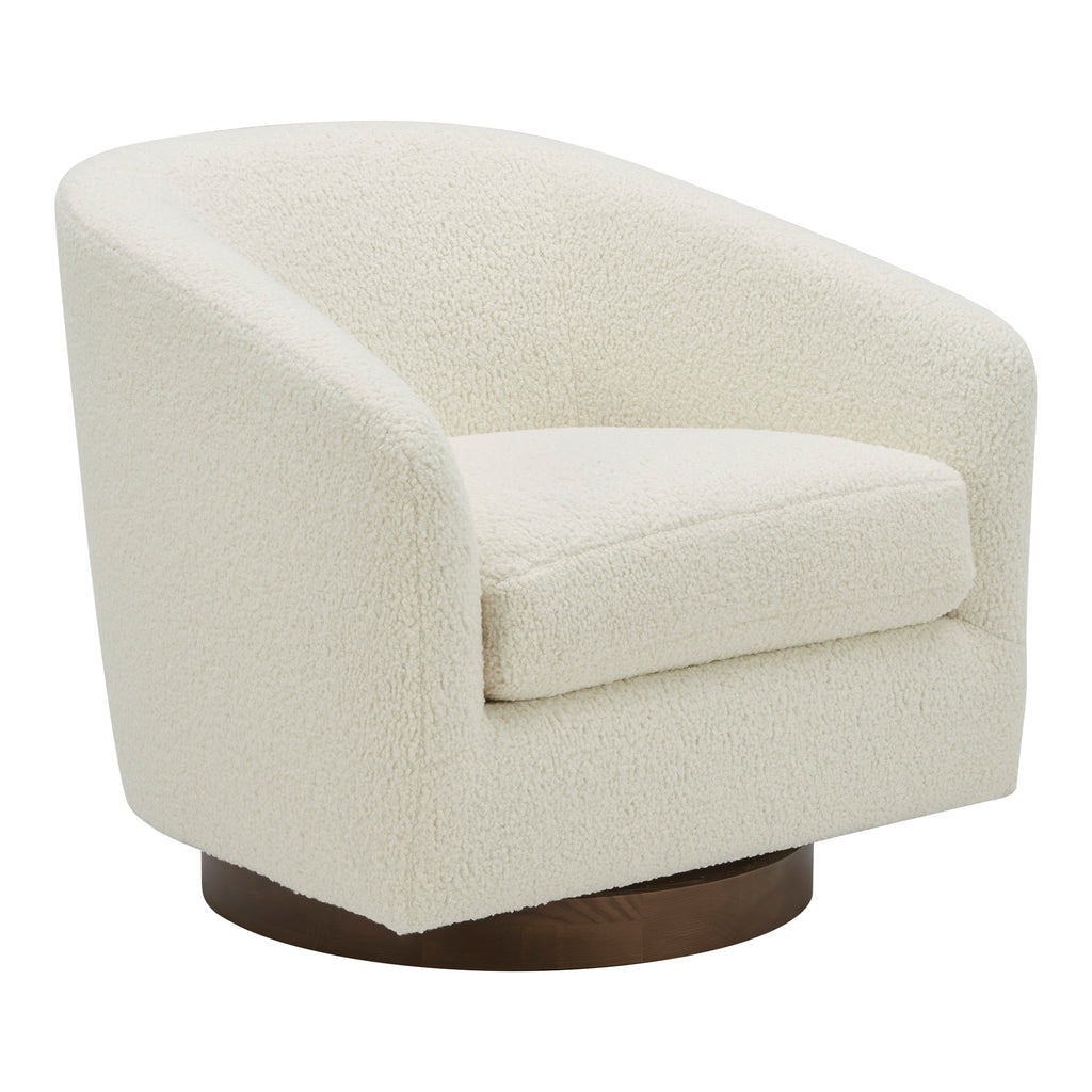 OSCY SWIVEL CHAIR VEGAN SHEARLING WHITE