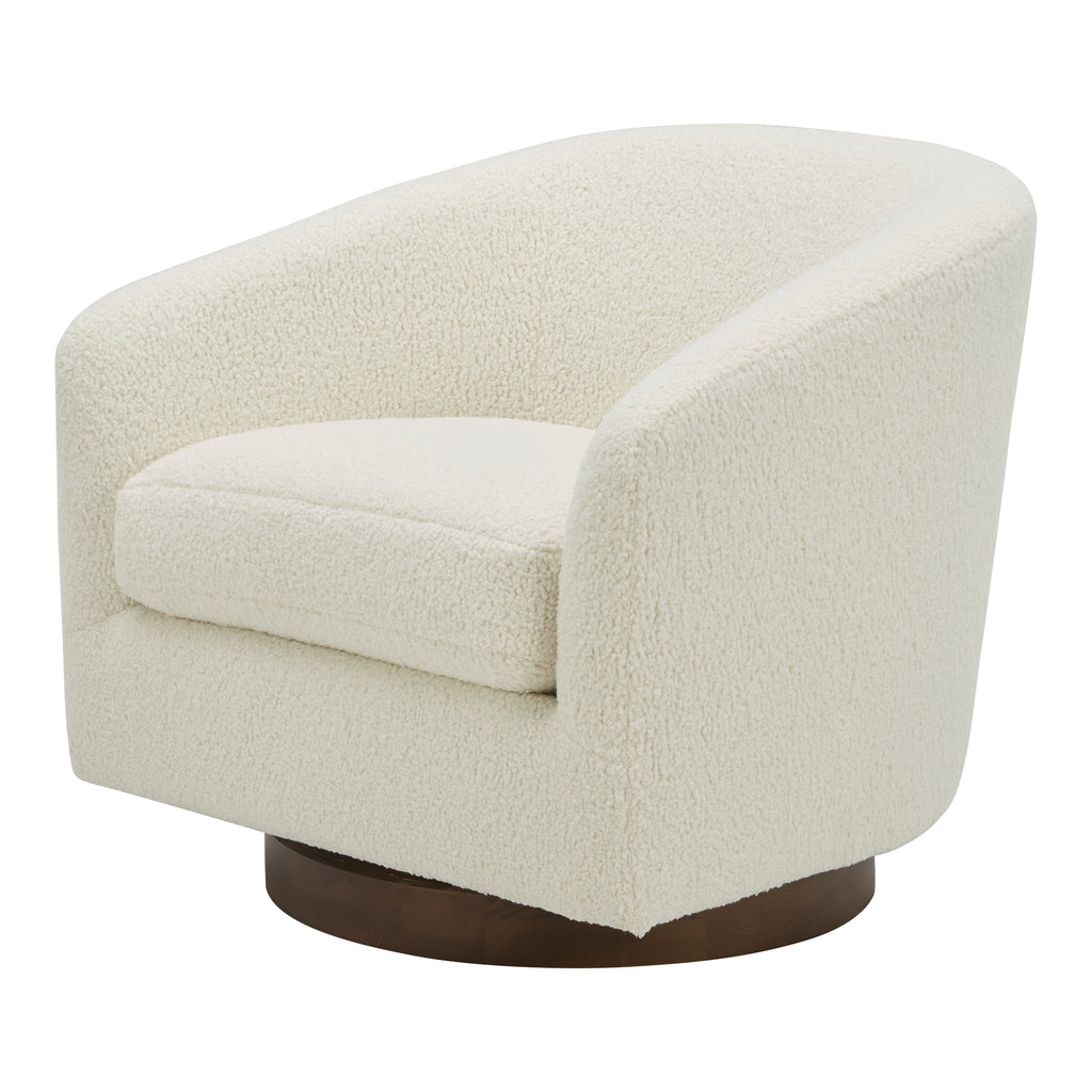 OSCY SWIVEL CHAIR VEGAN SHEARLING WHITE