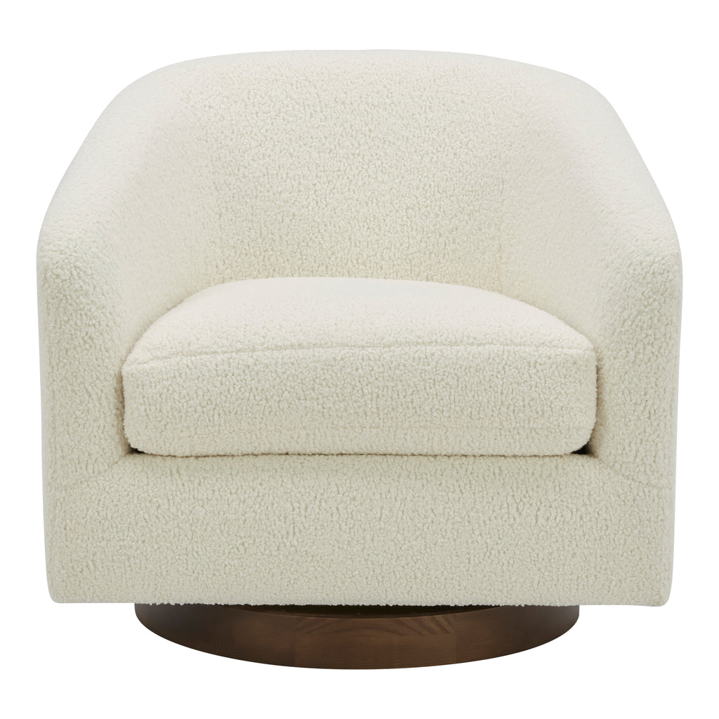 OSCY SWIVEL CHAIR VEGAN SHEARLING WHITE