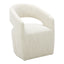 BARROW ROLLING DINING CHAIR PERFORMANCE FABRIC WHITE MIST