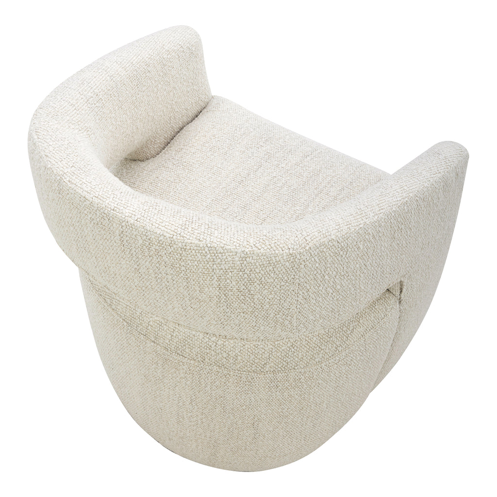 BARROW ROLLING DINING CHAIR PERFORMANCE FABRIC WHITE MIST