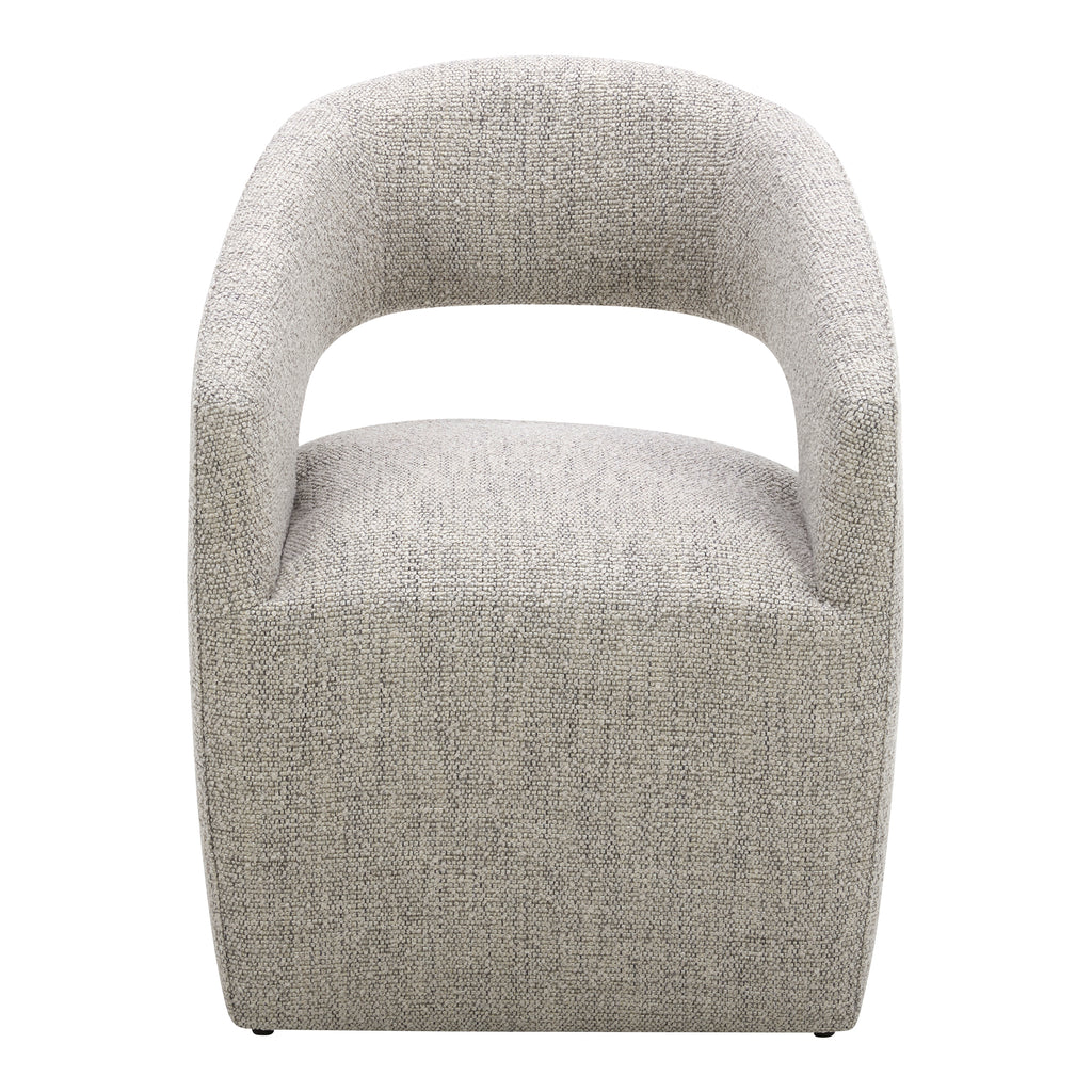 BARROW ROLLING DINING CHAIR PERFORMANCE FABRIC GREY STORM