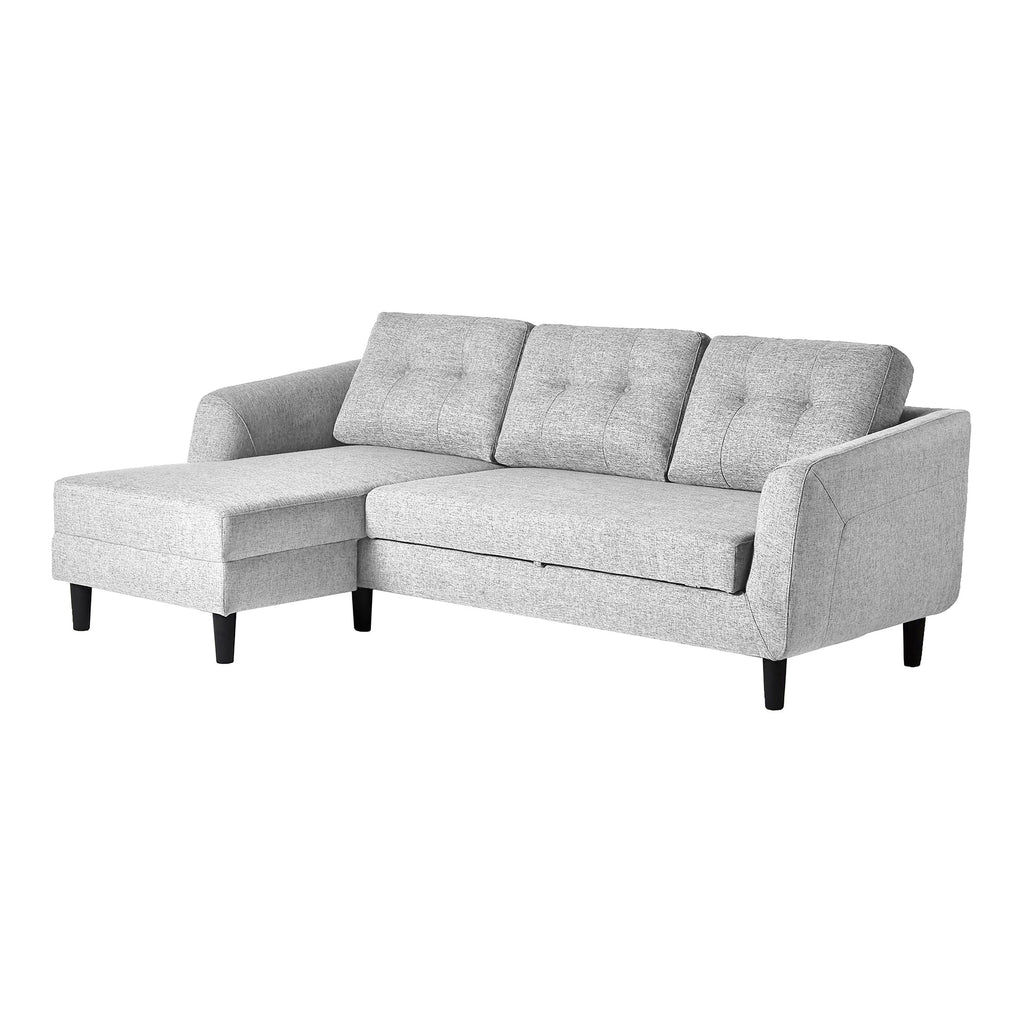 BELAGIO SOFA BED WITH CHAISE LIGHT GREY LEFT