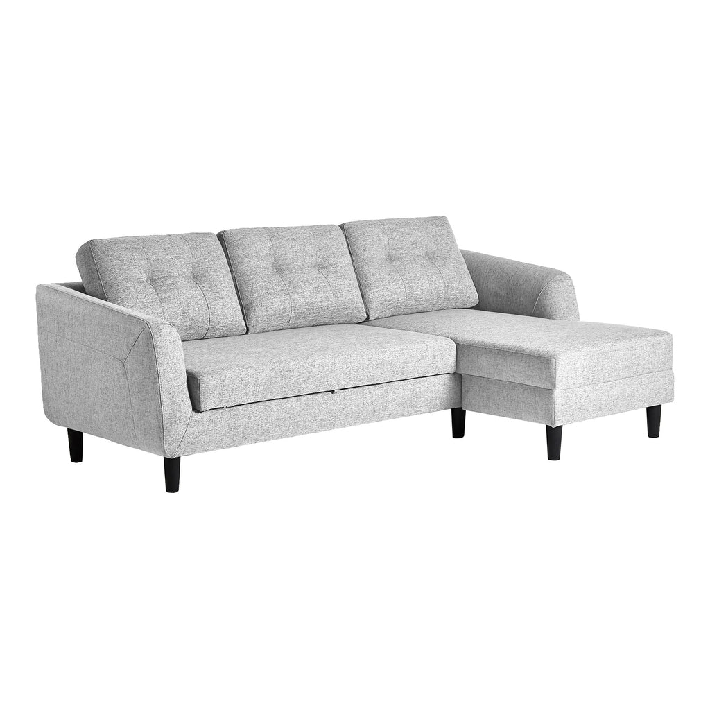 BELAGIO SOFA BED WITH CHAISE LIGHT GREY RIGHT