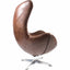 ST ANNE SWIVEL CLUB CHAIR DARK BROWN LEATHER