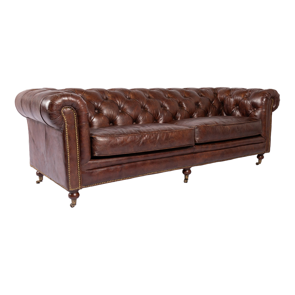 BIRMINGHAM SOFA DARK BROWN LEATHER