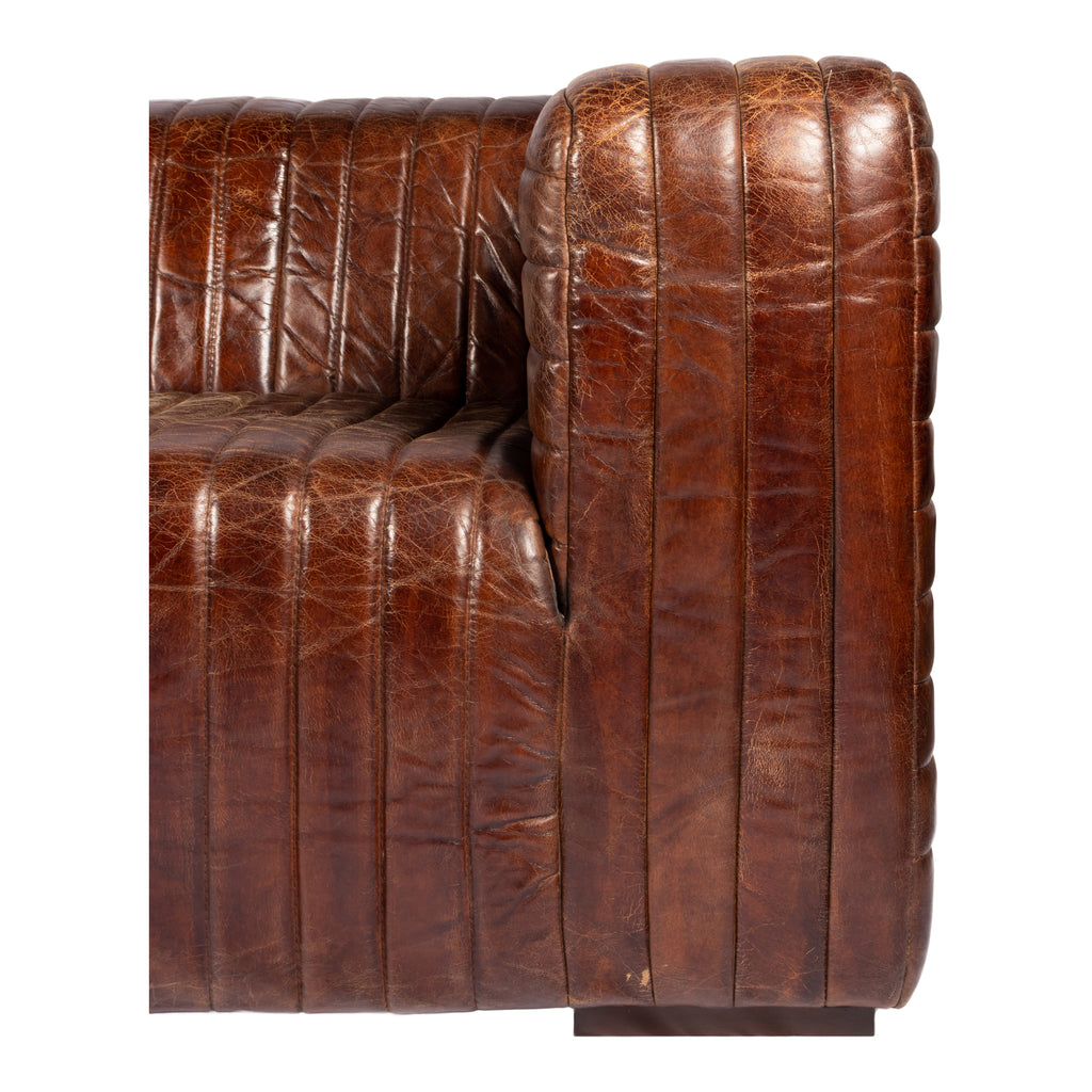 CASTLE SOFA DARK BROWN LEATHER