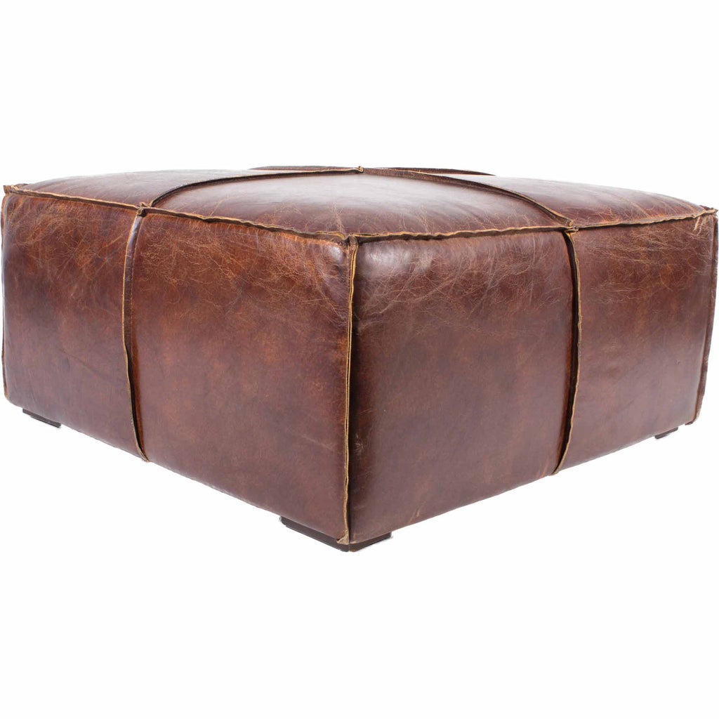 KAPA OTTOMAN DARK BROWN LEATHER