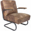 PERTH CLUB CHAIR GRAZED BROWN LEATHER