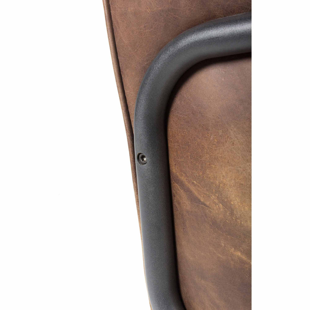 PERTH CLUB CHAIR GRAZED BROWN LEATHER