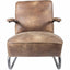 PERTH CLUB CHAIR GRAZED BROWN LEATHER