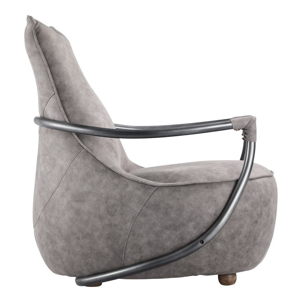 CARLISLE CLUB CHAIR ROLLING GREY VELVET