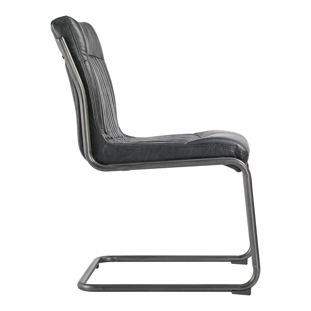 ANSEL DINING CHAIR ONYX BLACK LEATHER-M2