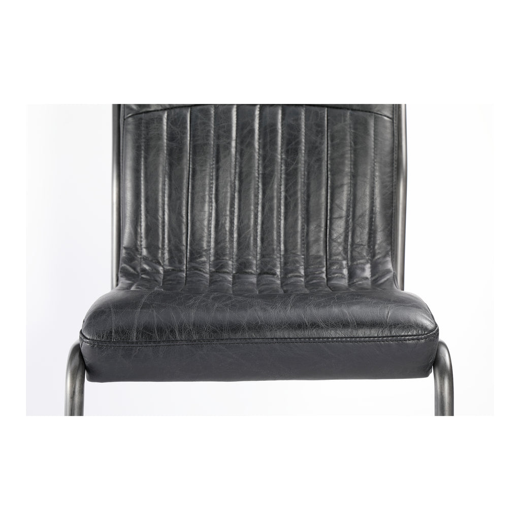 ANSEL DINING CHAIR ONYX BLACK LEATHER-M2