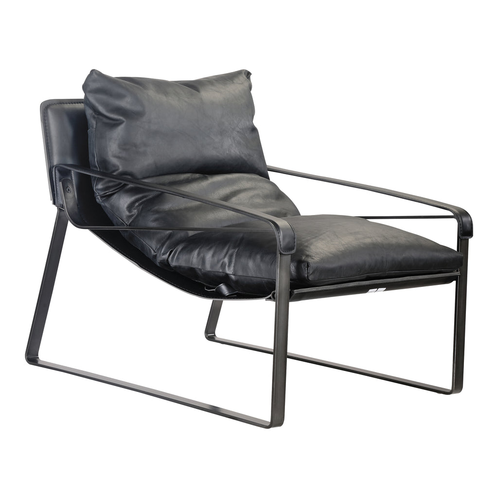 CONNOR CLUB CHAIR ONYX BLACK LEATHER