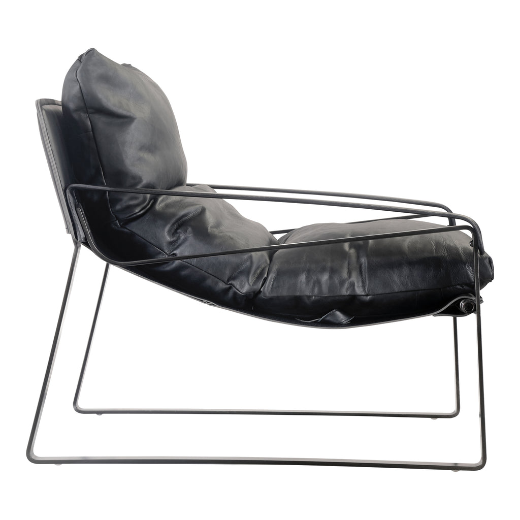 CONNOR CLUB CHAIR ONYX BLACK LEATHER