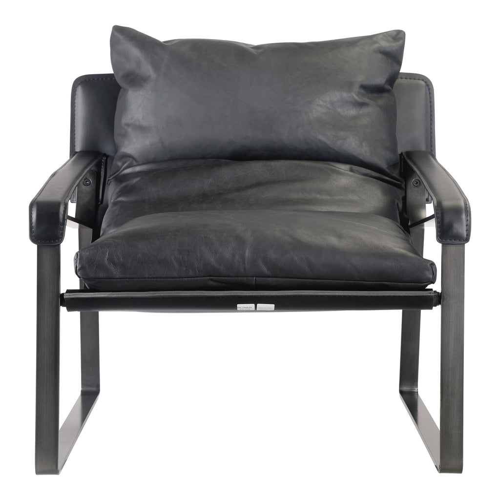 CONNOR CLUB CHAIR ONYX BLACK LEATHER