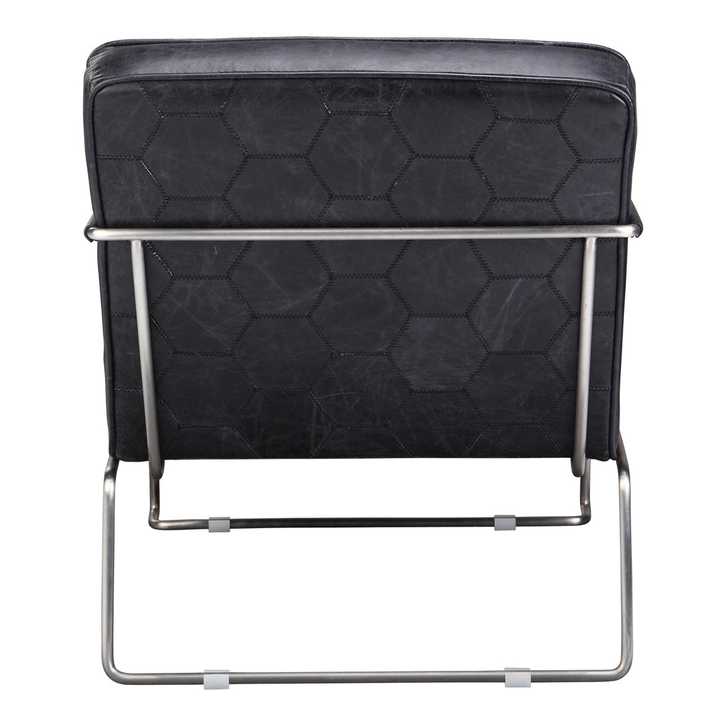 DESMOND CLUB CHAIR ONYX BLACK LEATHER