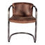 BENEDICT DINING CHAIR GRAZED BROWN LEATHER -M2