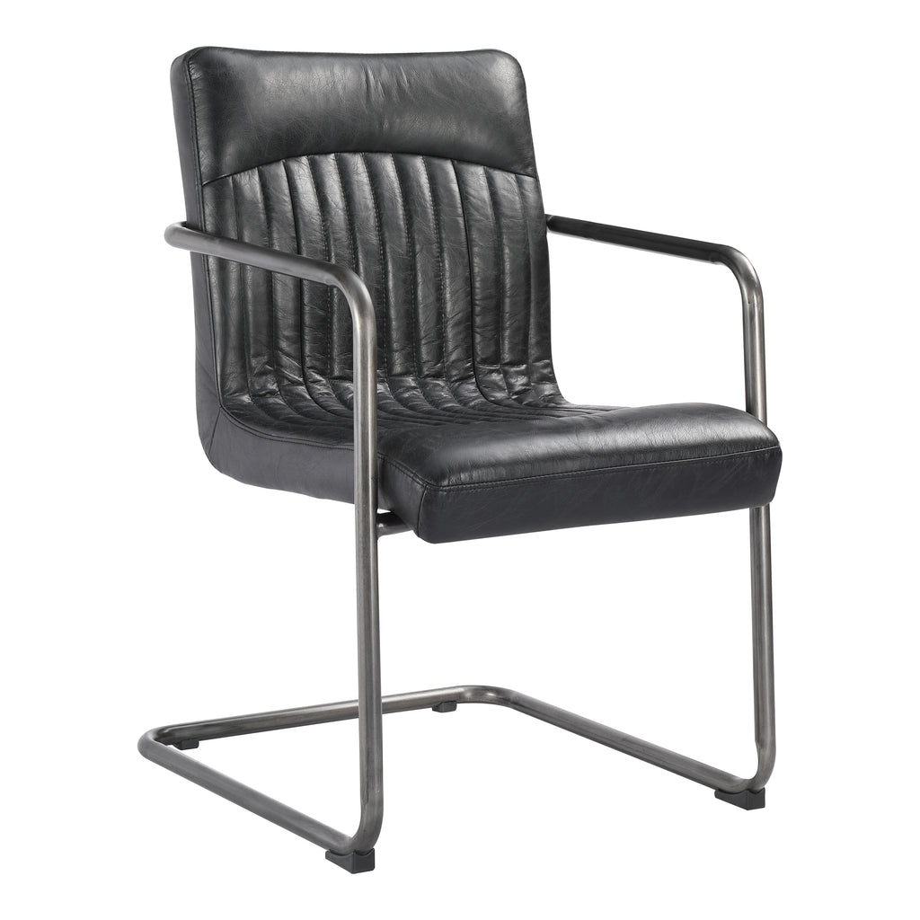 ANSEL ARM CHAIR ONYX BLACK LEATHER -M2