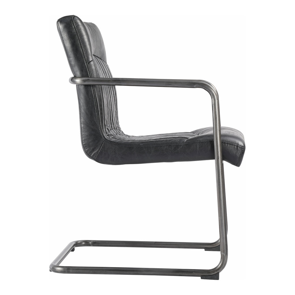 ANSEL ARM CHAIR ONYX BLACK LEATHER -M2