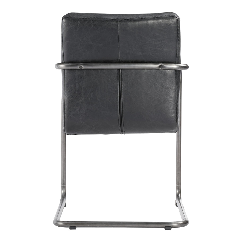 ANSEL ARM CHAIR ONYX BLACK LEATHER -M2