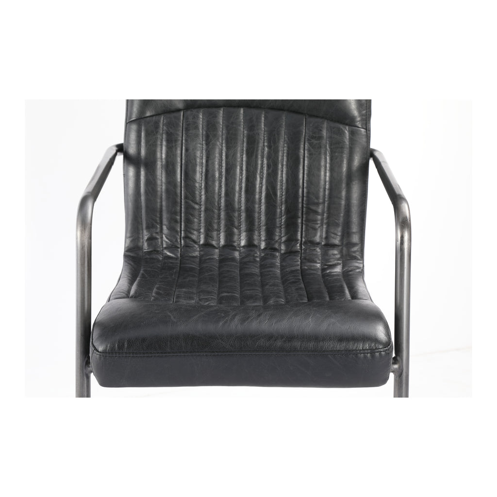 ANSEL ARM CHAIR ONYX BLACK LEATHER -M2