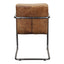 ANSEL ARM CHAIR GRAZED BROWN LEATHER-M2