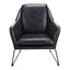 GREER CLUB CHAIR ONYX BLACK LEATHER