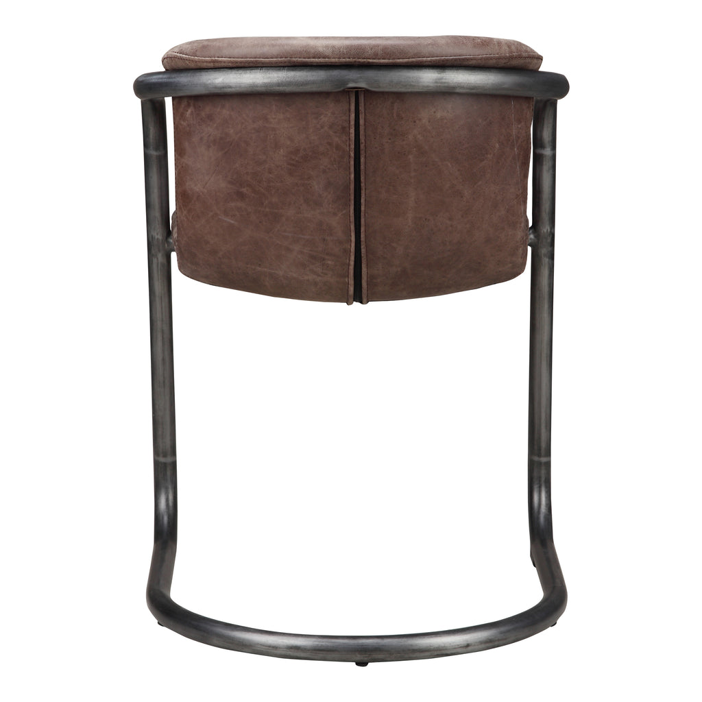 FREEMAN DINING CHAIR GRAZED BROWN LEATHER-M2