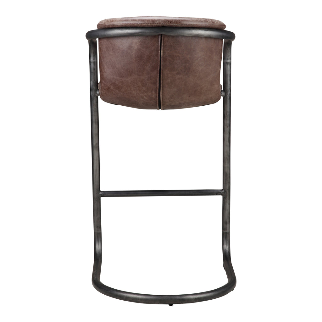 FREEMAN BARSTOOL GRAZED BROWN LEATHER-M2