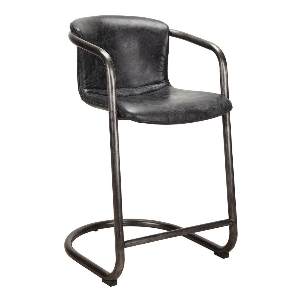 FREEMAN COUNTER STOOL ONYX BLACK LEATHER -M2