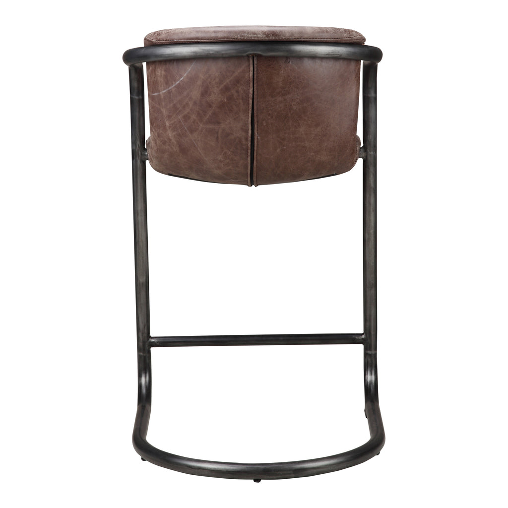 FREEMAN COUNTER STOOL GRAZED BROWN LEATHER-M2