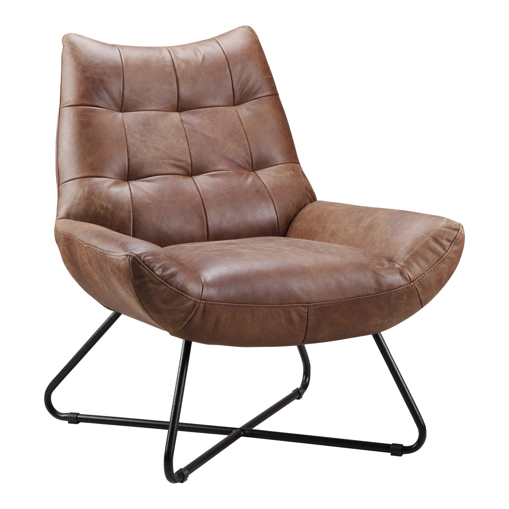 GRADUATE LOUNGE CHAIR OPEN ROAD BROWN LEATHER