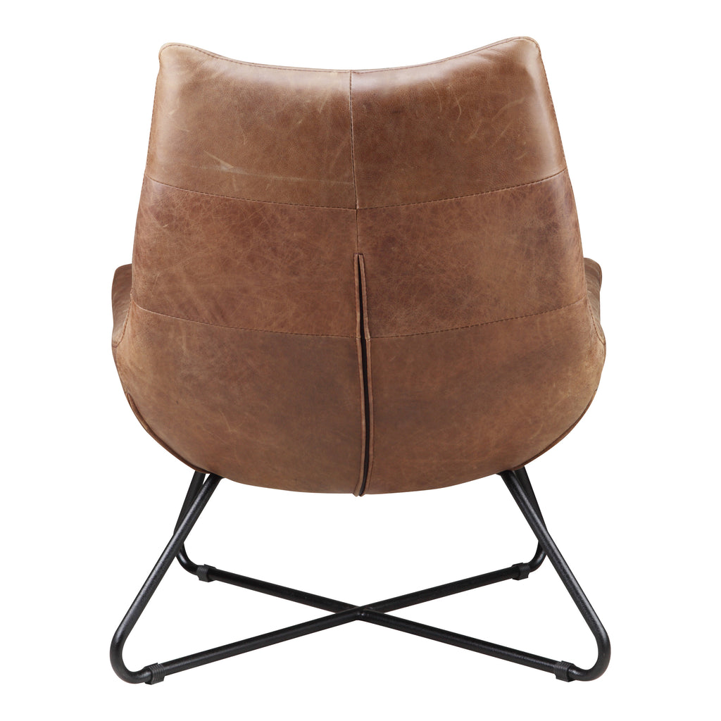 GRADUATE LOUNGE CHAIR OPEN ROAD BROWN LEATHER