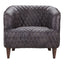 MAGDELAN TUFTED LEATHER ARM CHAIR NIMBUS BLACK LEATHER